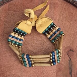 Native American Beaded Choker Necklace Southwestern Artsy Festival Boho Western